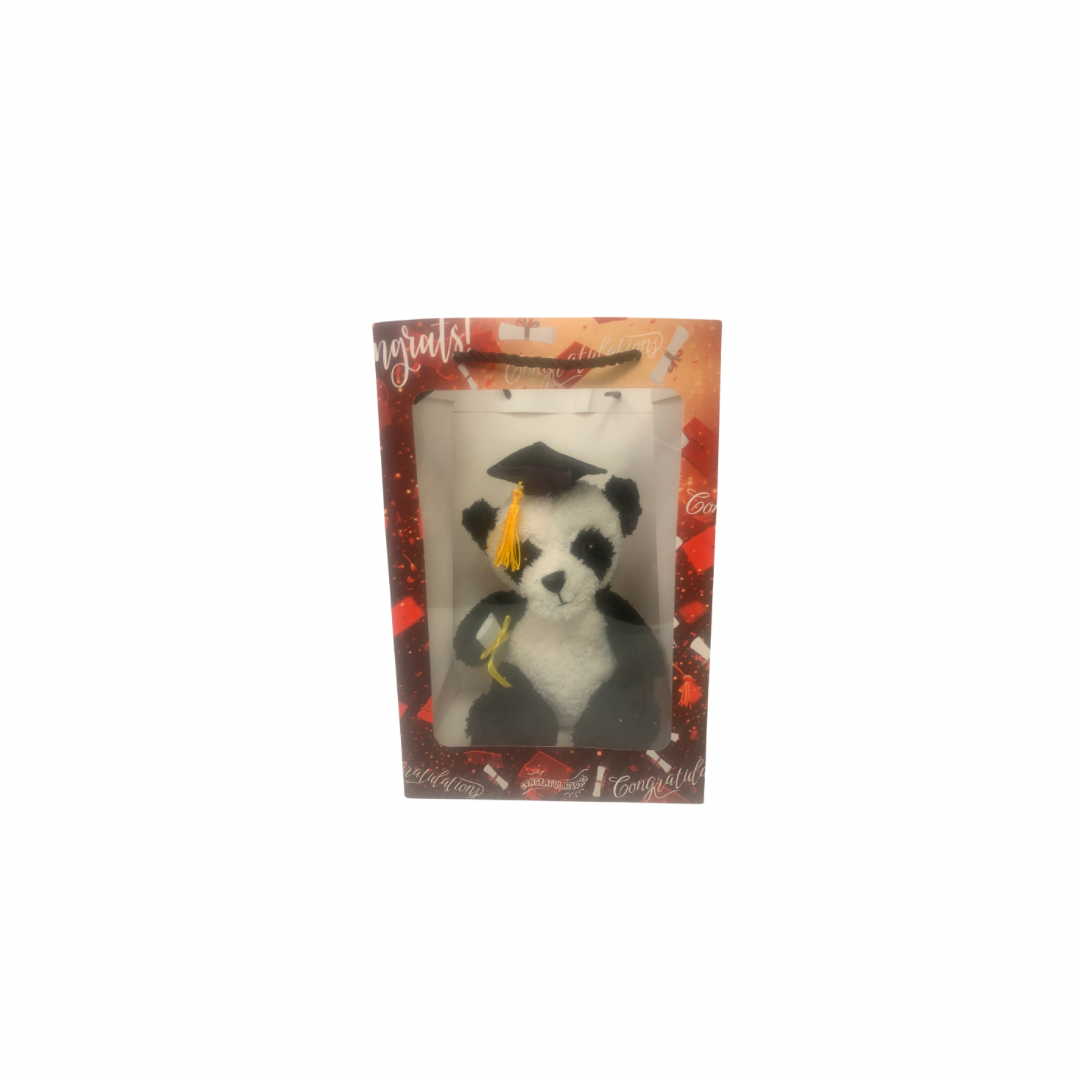 Panda Bear in Red Graduation Gift Bag