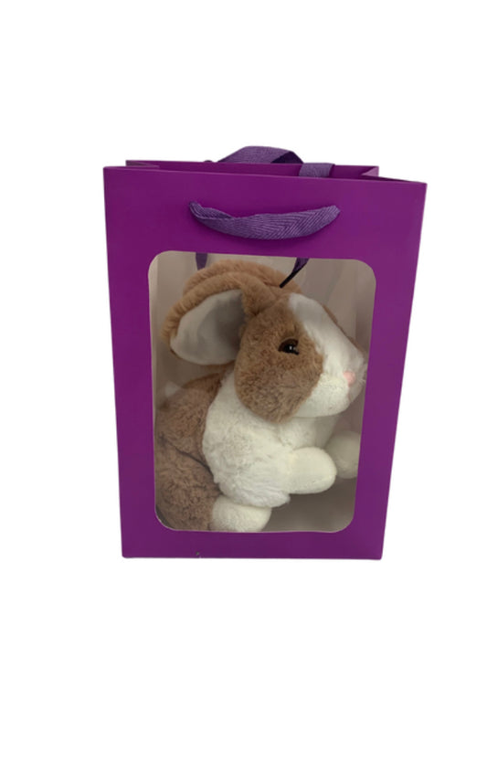 Bunny in PURPLE Transparent Gift Bag Je' La Diamond Luxe Gifts Stuffed Plush Animal