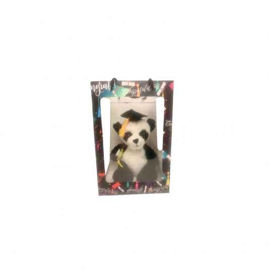 Panda Graduation Bear in Black Graduation Gift Bag