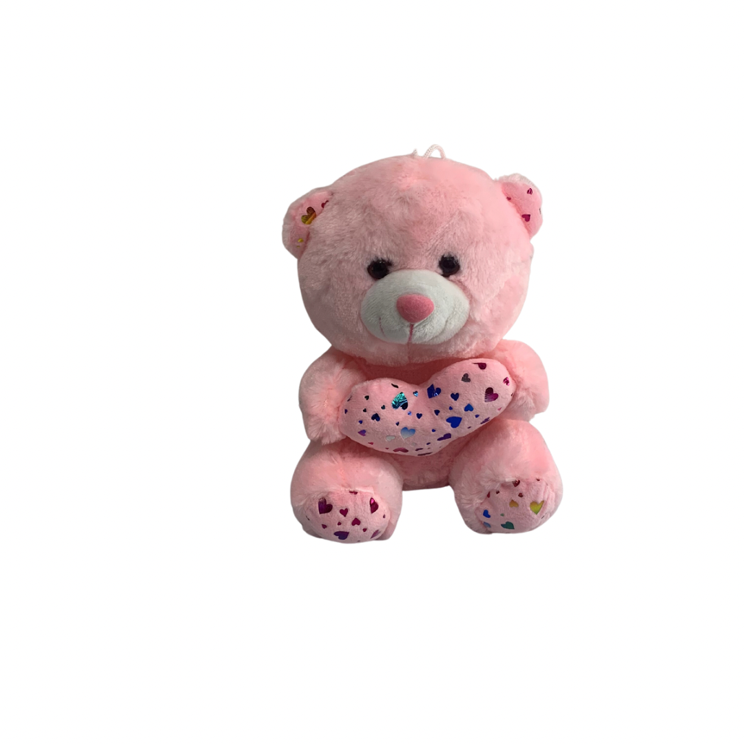 Pink Sparkle Bear in PINK Transparent Gift Bag Je' La Diamond Luxe Gifts Stuffed Push Animal