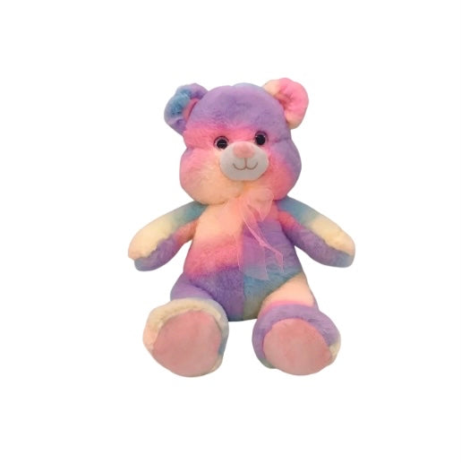 19 inch Pink/Purple Tie Dye bear