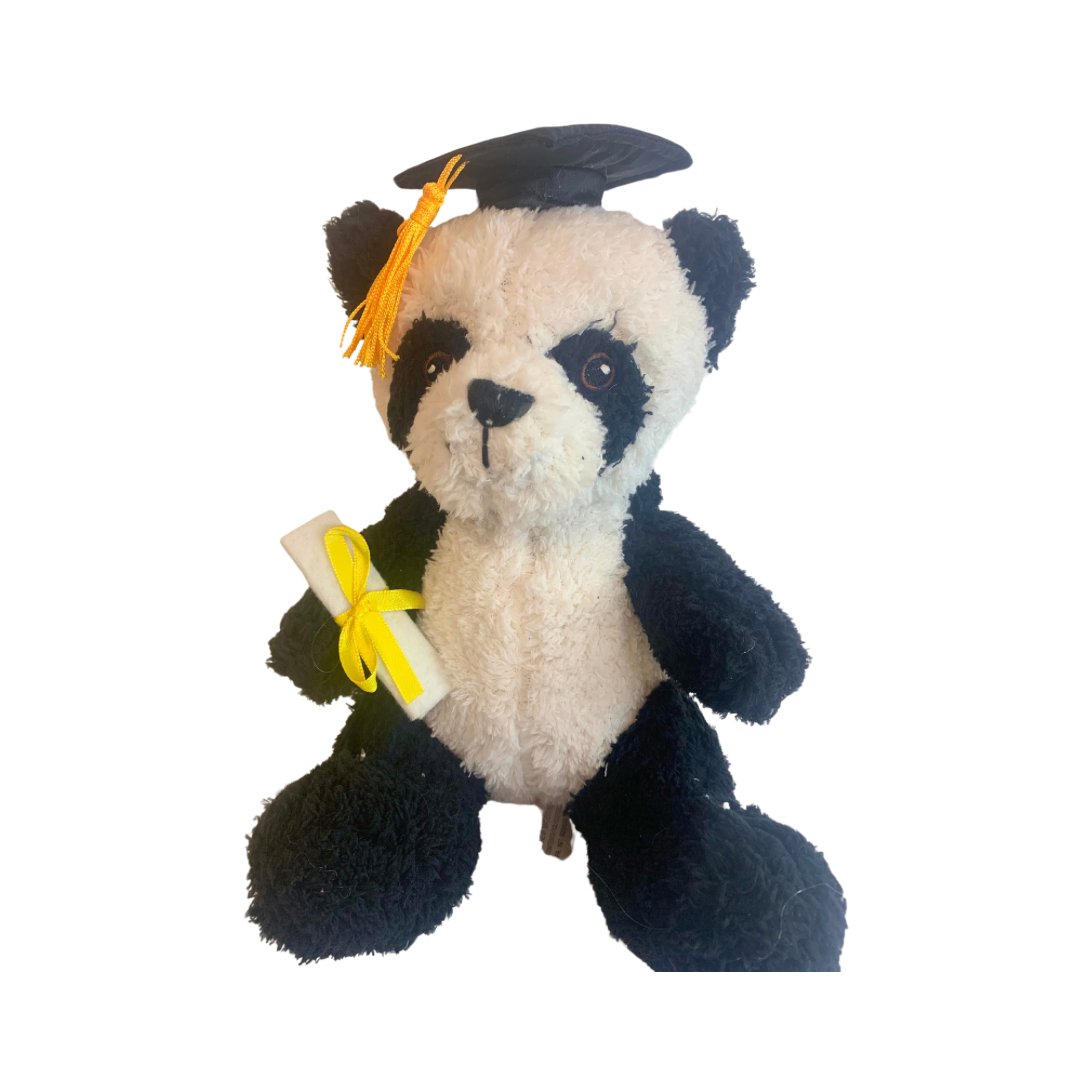 Black & White Panda Graduation Teddy Bear