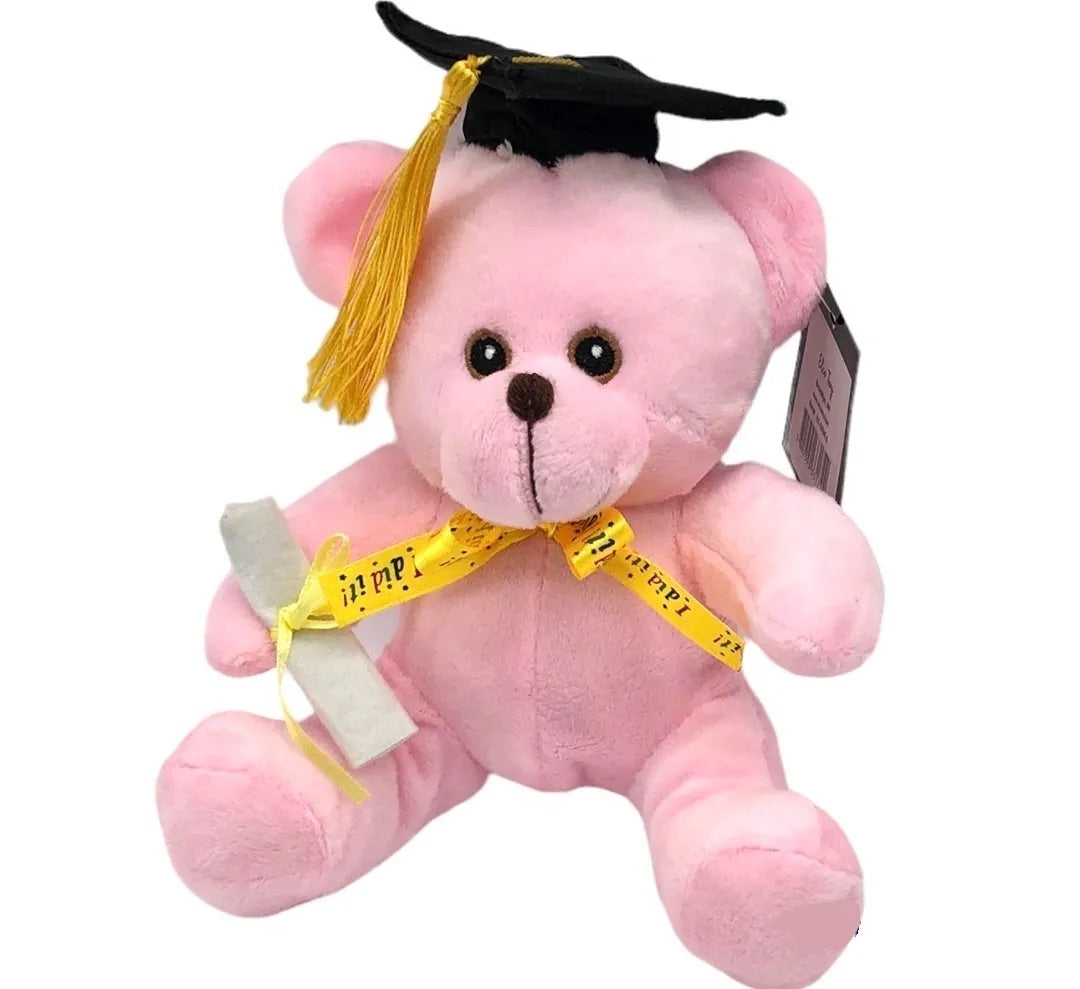 6.5" Pink Graduation Bear